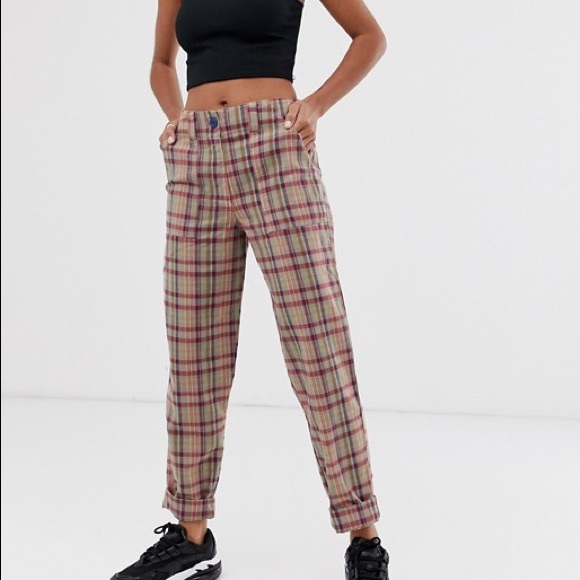 pink checkered pants